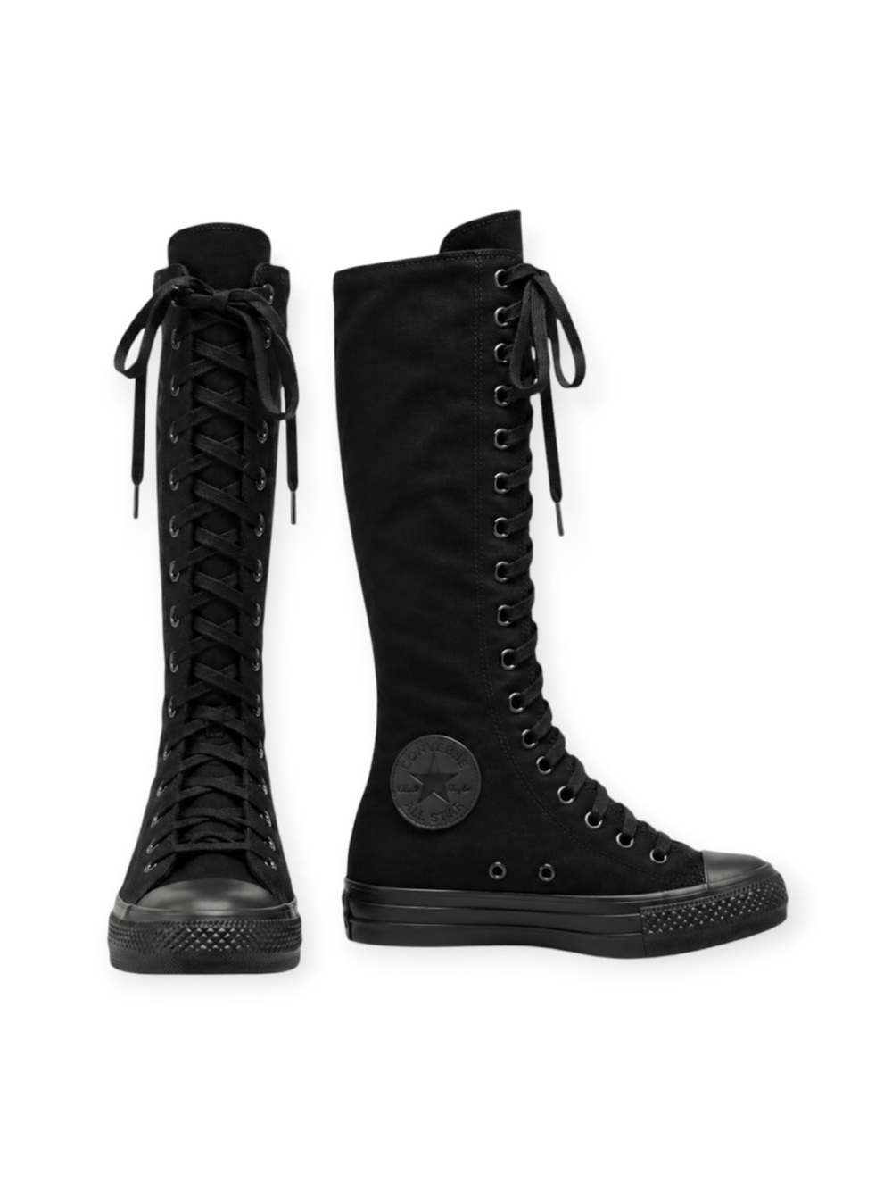 Converse Chuck Taylor XX-Hi Knee High Boots Black Goth Punk Steampunk W9 M7